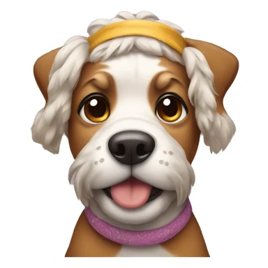dog wearing headband sticker