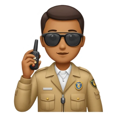 school security, sun glasses, holding walkie-talkie sticker