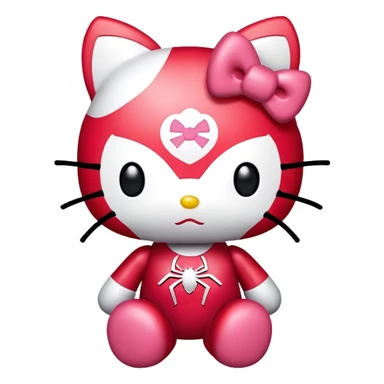 spider-man in the shape of hello kitty and hello kitty together sticker