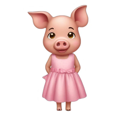 Pig with dress sticker
