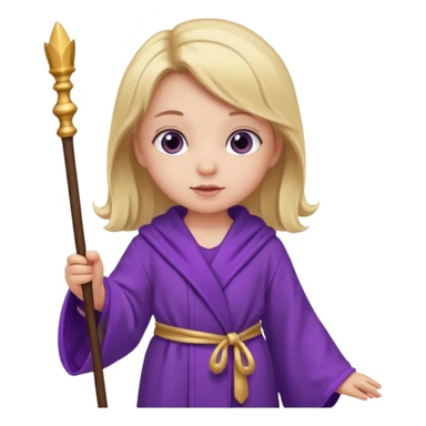baby girl wizard with purple robe and staff sticker