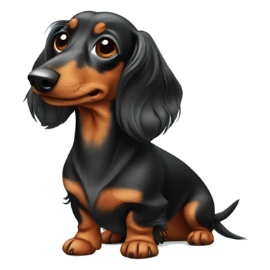 Long haired dachshund  sticker