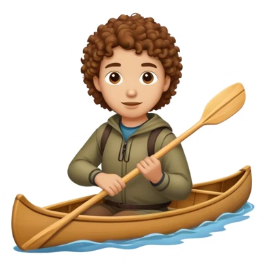 brown curly hair gil in a canoe sticker
