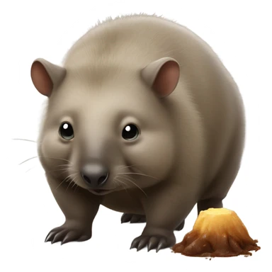 wombat with its square poop sticker