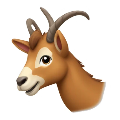 happy smiling brown chamois left hoof pointing up sticker
