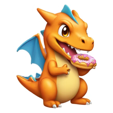 Charzard with a doughnut  sticker
