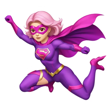 pink violet woman superhero flying sticker