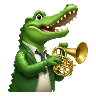 Alligator with French horn sticker