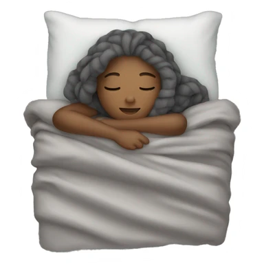Gray girl  sleeping with blanket sticker
