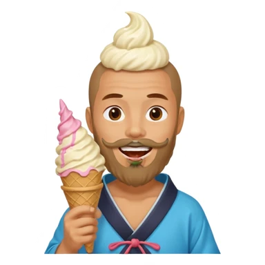 SAMURAI WITH EAT ICE CREAM BEARD GAY sticker