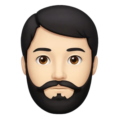 Black hair and black beard. Brown eyes sticker