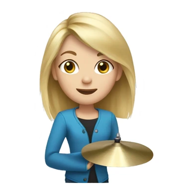 Blonde hair girl playing cymbals  sticker