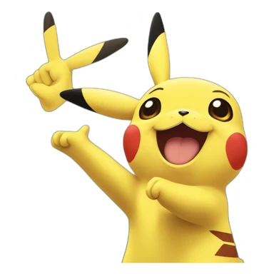 pikachu hi five sticker