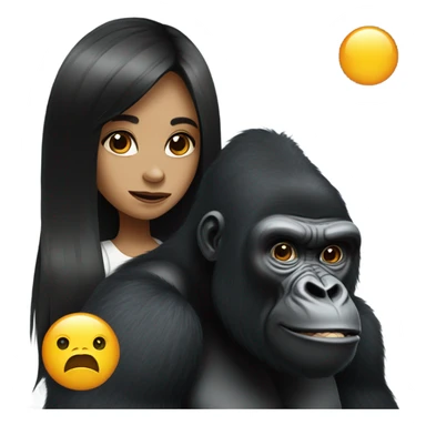 Gorilla with black hair girl sticker
