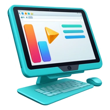 vibrant and modern icon of Animation and Motion Design, featuring elements like a single graphic tablet and stilus, dynamic motion lines, and visuals of the process of creating animated films and GIF animations. The design colorful, and dynamic, without any emojis. The background transparent sticker