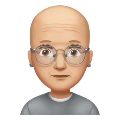 Azz lto calvo con occhiali e orecchini  sticker