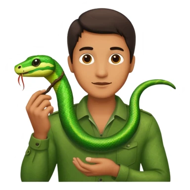 man with snake sticker
