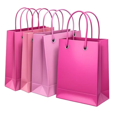 Several shopping bags in multiple different shades of pink sticker