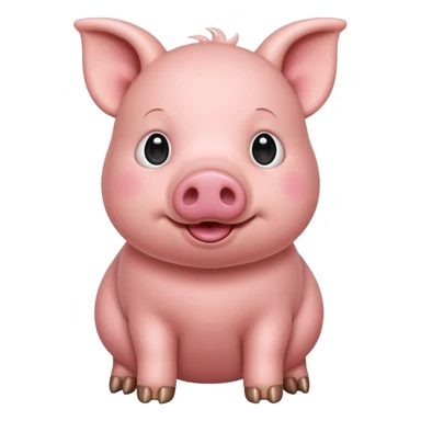 cute pig with a long tail sticker