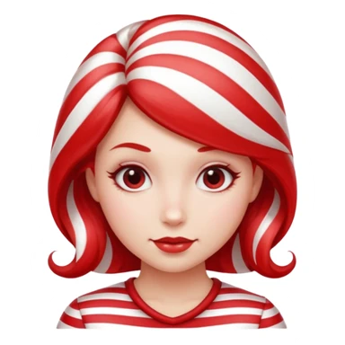 girl with hair looking like peppermint sticker