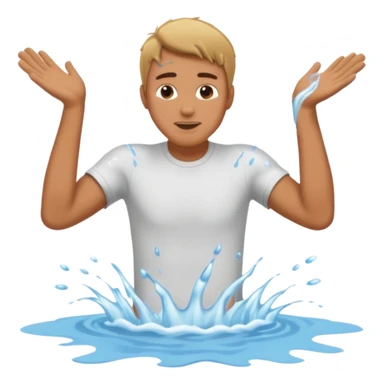 A man who falling down in river sticker