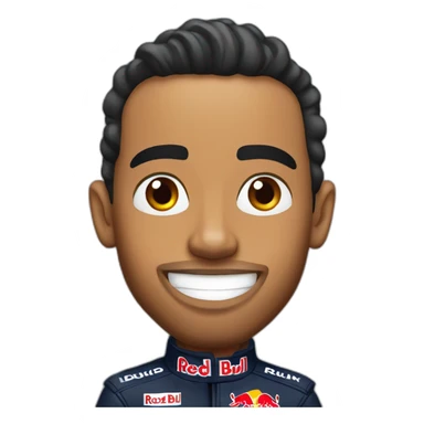 Lewis Hamilton with red bull sticker