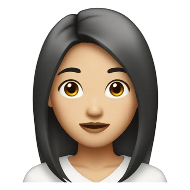 Asian girl with black root hair fading to brown sticker