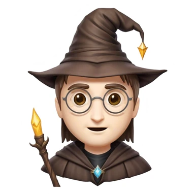 Cinematic Realistic Harry Potter Pop Culture Emoji, featuring a mystical, enchanted portrayal inspired by the iconic wizard rendered with lifelike magical details and dynamic lighting. sticker