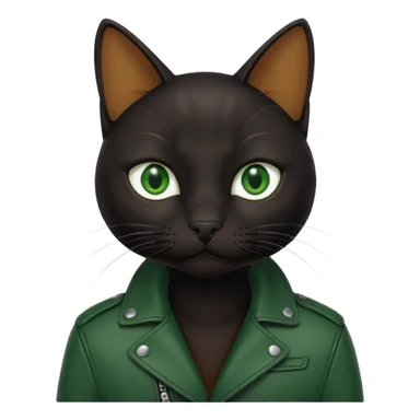 black cat with brown leather jacket sticker