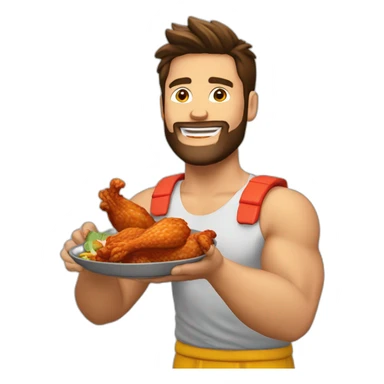 Giroud qui mange des chiken wings sticker