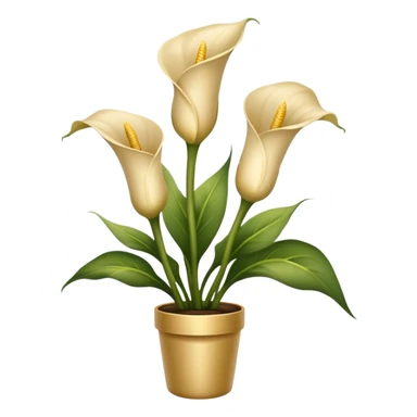 Beige satin Calla plant sticker