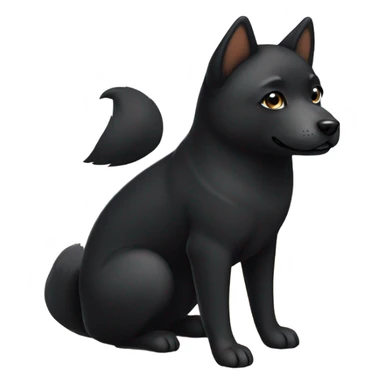 realistic black shiba inu indoors sticker