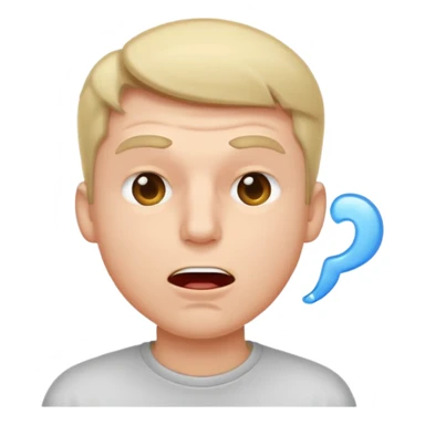 A male with squinting eyes but the mouth is blowing out sticker