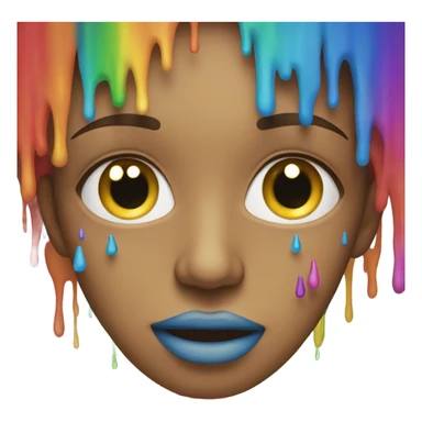 Face crying rainbow tears sticker