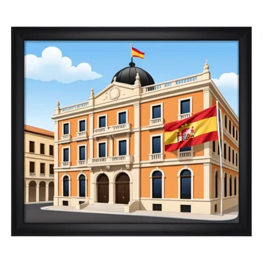 ayuntamiento con una bandera de españa sticker