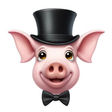 pig with a monocle and top hat sticker