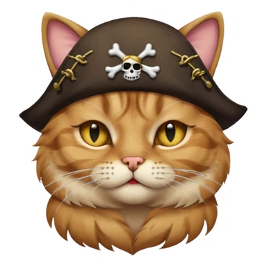pirate cat with one closed eye with eye patch sticker