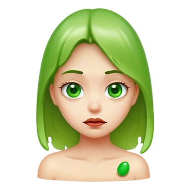 Jelly bean green half frown female  sticker
