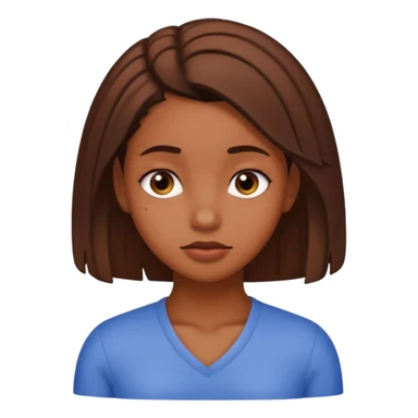 uncomfortable beautiful brown skin girl with itchy scalp sticker