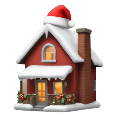Santa on a house sticker