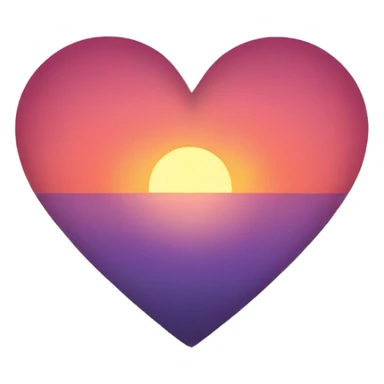 Un corazon con el color del atardecer sticker