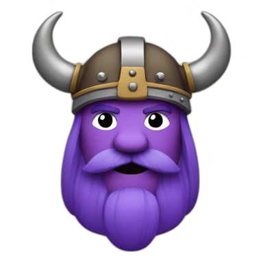 Purple and mustach Viking head sticker