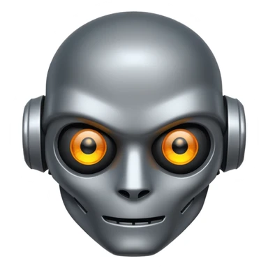 evil robot. Only its head. Low details sticker