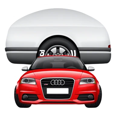 Red audi a3 front facing sticker