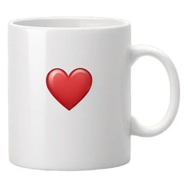 Cartoon coffee mug with heart sticker