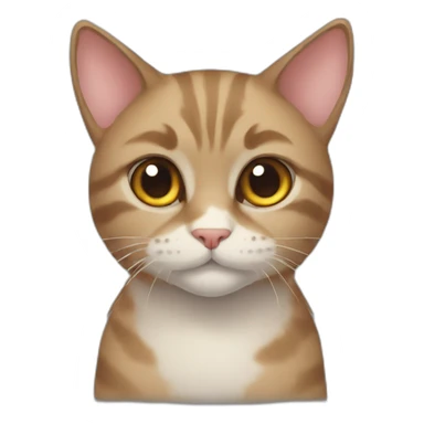Brow fur cat sweet sticker