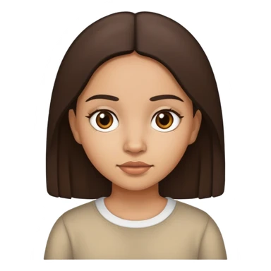 Light skin brown mexican girl with straight dark brown hair sticker