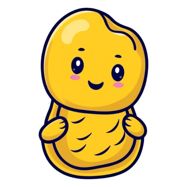cute peanut character with happy face sticker