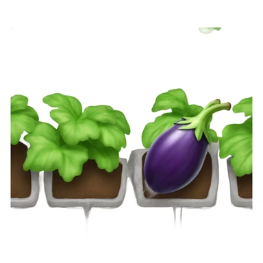 Eggplant in the sprinklers ￼ sticker