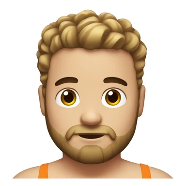 Guy, chubby, swimwear brow hair beard sticker